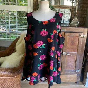 TORRID HI LOW BLACK FLORAL PEPLUM DRESS 4X NEW